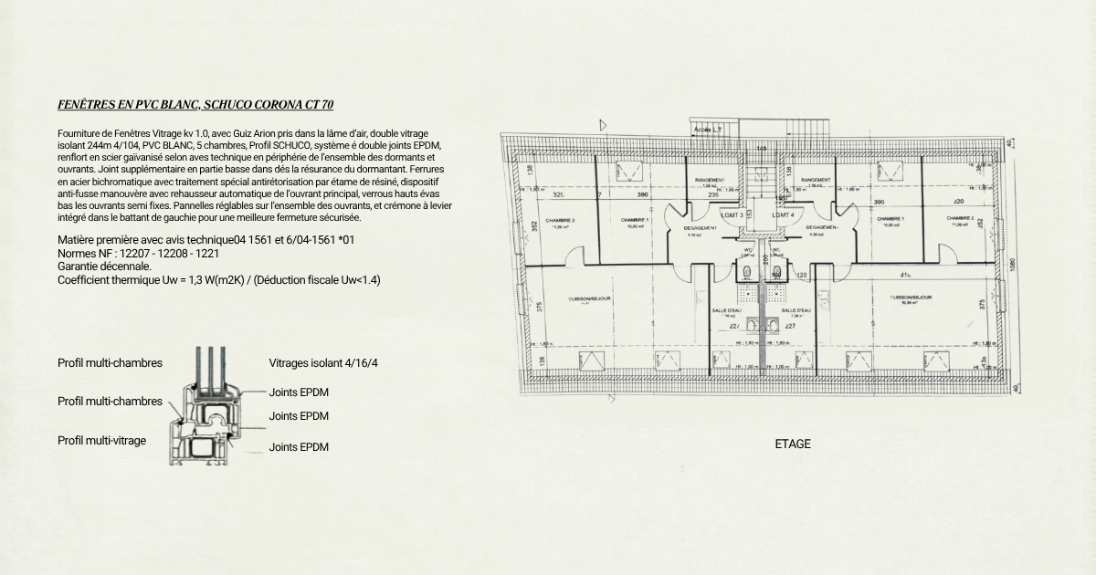 documents techniques plan logement et fiche fenetres diagnostic immobilier
